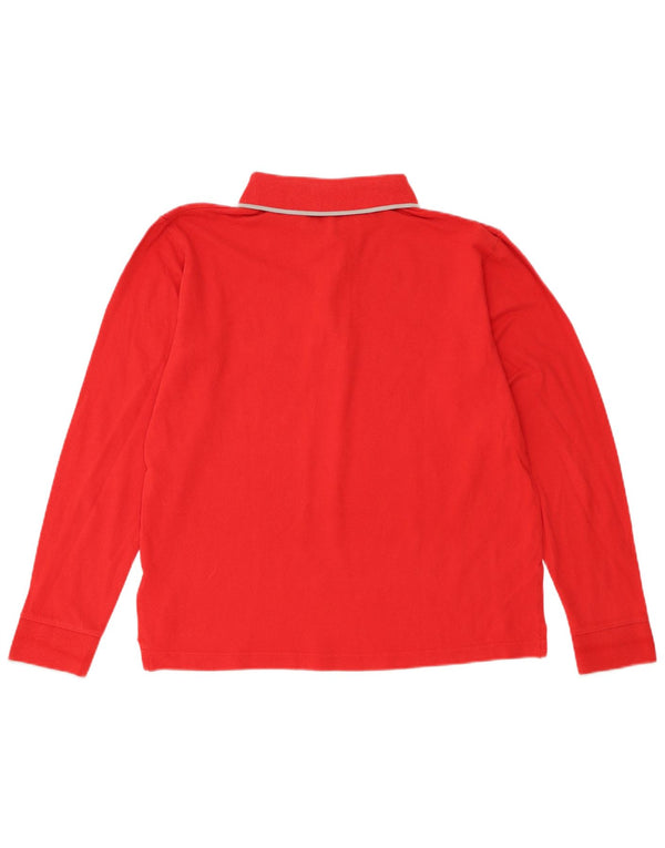 Lotto Mens Long Sleeve Polo Shirt Medium Red Cotton