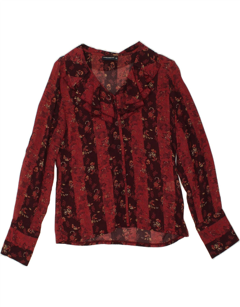 TOM TAILOR Womens Long Sleeve Shirt Blouse EU 36 Small Burgundy Floral | Vintage Tom Tailor | Thrift | Second-Hand Tom Tailor | Used Clothing | Messina Hembry 