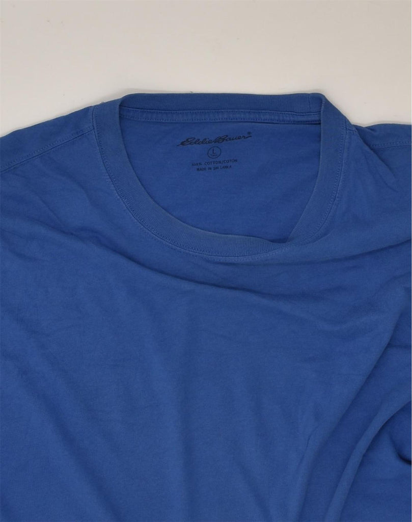 EDDIE BAUER Mens T-Shirt Top Large Blue Cotton | Vintage Eddie Bauer | Thrift | Second-Hand Eddie Bauer | Used Clothing | Messina Hembry 