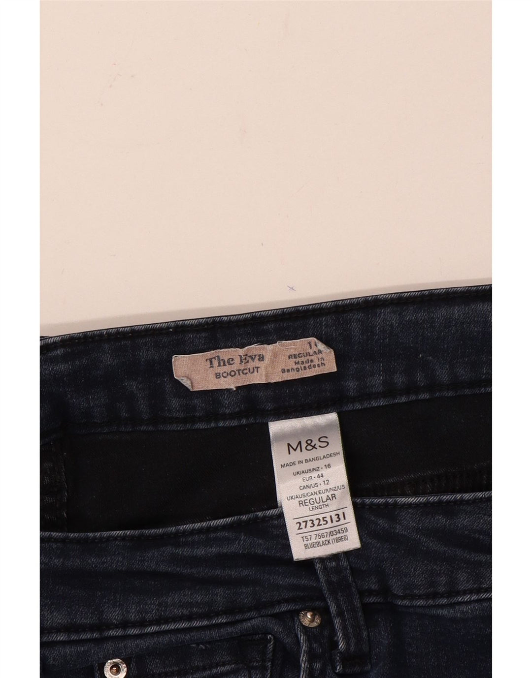 Marks & Spencer Womens Regular Fit Bootcut Jeans UK 16 Large W34 L28 Blue