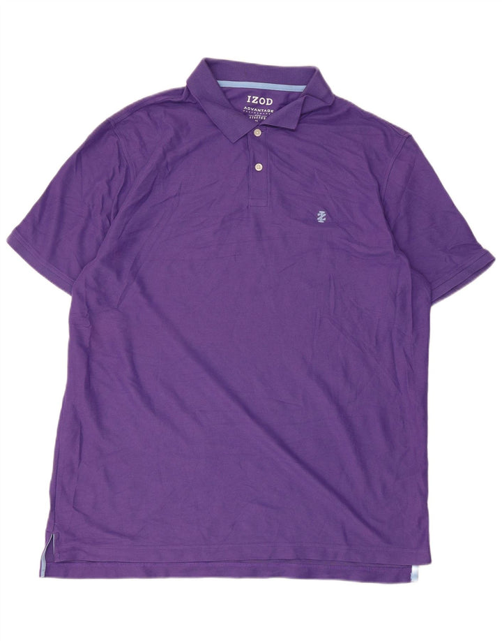IZOD Mens Polo Shirt XL Purple Cotton