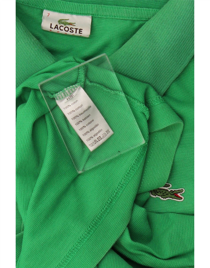 LACOSTE Mens Polo Shirt Size 7 2XL Green Cotton