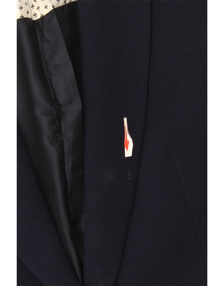 Zara Womens 1 Button Blazer Jacket UK 12 Medium Navy Blue
