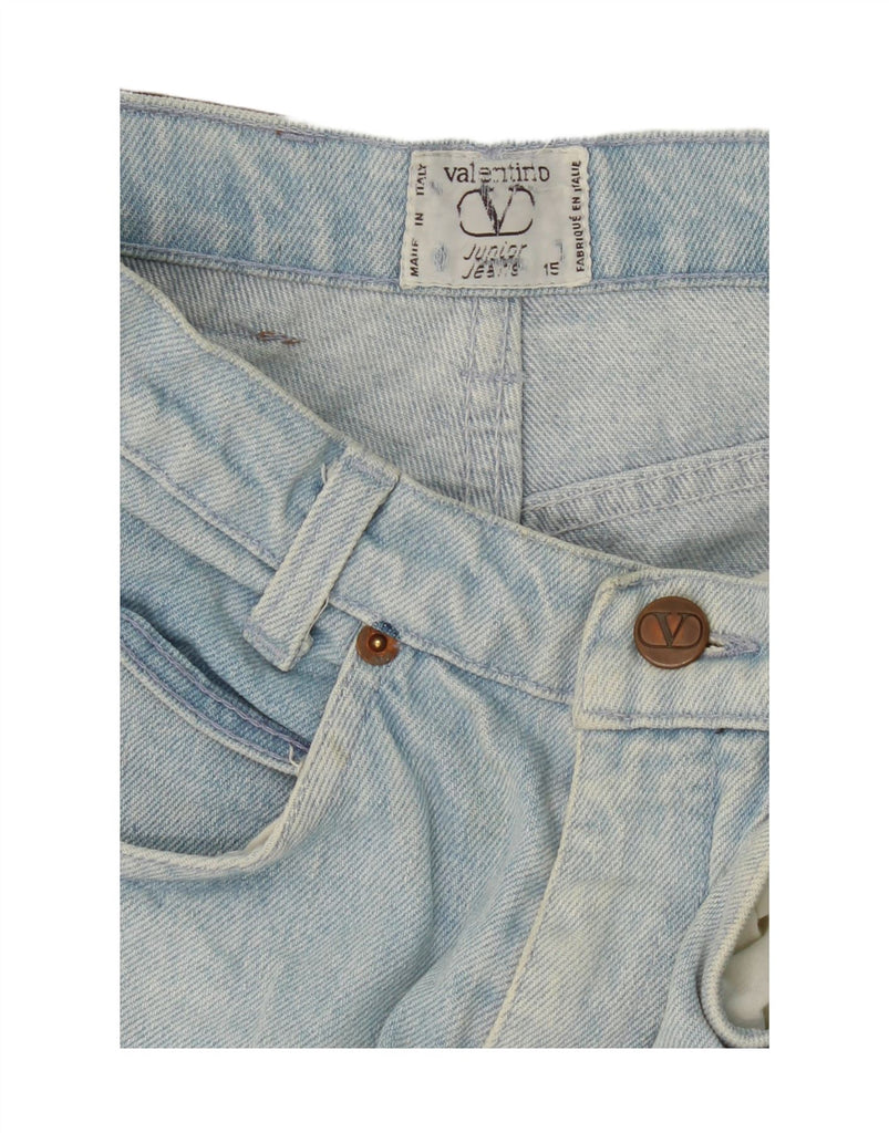 VALENTINO Girls High Waist Tapered Jeans 14-15 Years W26 L28 Blue Cotton Vintage Valentino and Second-Hand Valentino from Messina Hembry 