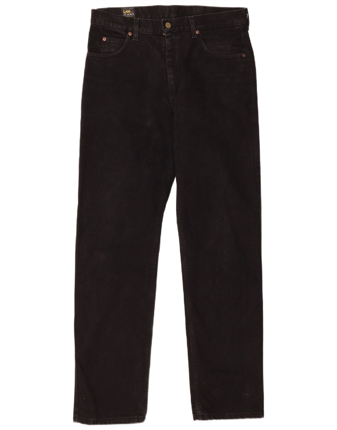LEE Mens Straight Jeans W34 L34 Black Cotton