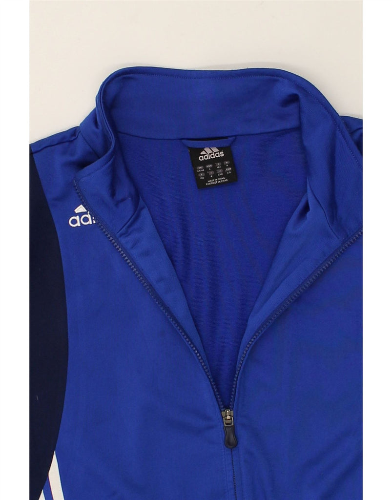 ADIDAS Mens Tracksuit Top Jacket UK 44/46 Large Blue Colourblock Polyester | Vintage Adidas | Thrift | Second-Hand Adidas | Used Clothing | Messina Hembry 