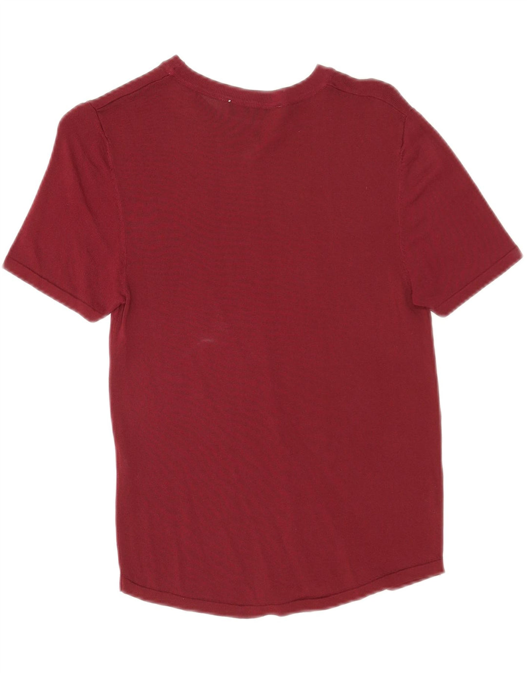 Zara Womens T-Shirt Top UK 12 Medium Burgundy Viscose