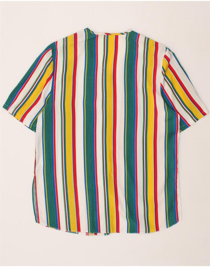 VINTAGE Womens Shirt Blouse UK 14 Medium Multicoloured Striped Vintage Vintage and Second-Hand Vintage from Messina Hembry 