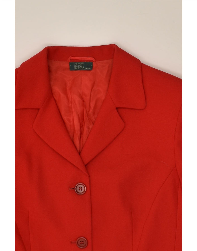 ISSIMO Womens 3 Button 2 Piece Skirt Set UK 10 Small W26 Red Virgin Wool | Vintage Issimo | Thrift | Second-Hand Issimo | Used Clothing | Messina Hembry 