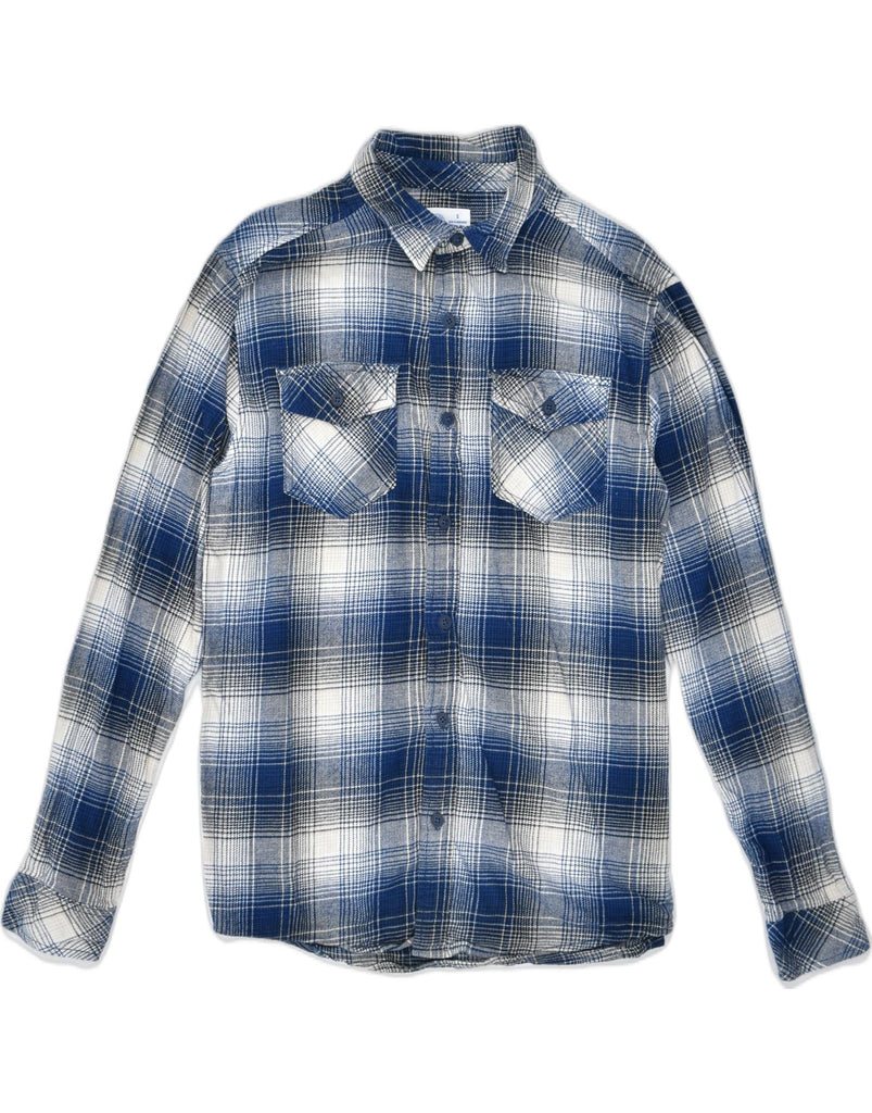 HURLEY Mens Flannel Shirt Small Blue Plaid Cotton | Vintage | Thrift | Second-Hand | Used Clothing | Messina Hembry 