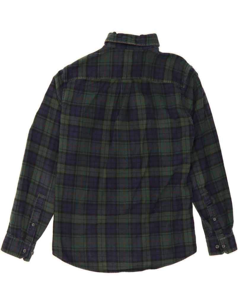 EDDIE BAUER Mens Classic Fit Flannel Shirt Medium Navy Blue Check Cotton Vintage Eddie Bauer and Second-Hand Eddie Bauer from Messina Hembry 