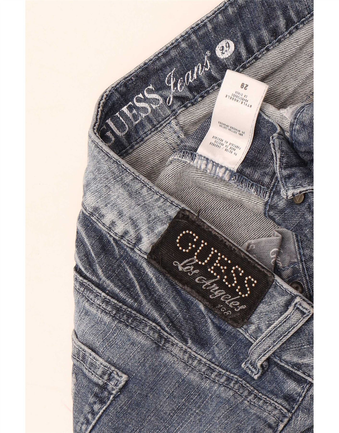 Guess Womens Distressed Mini Denim Skirt W29 Medium Blue Cotton