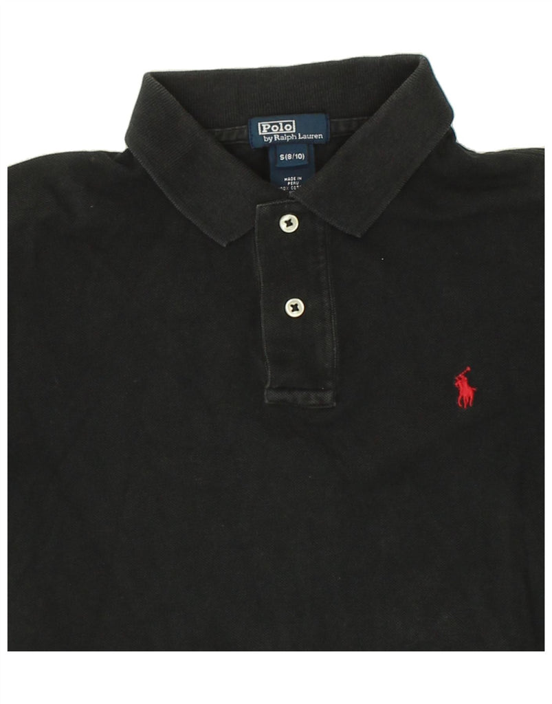 POLO RALPH LAUREN Boys Polo Shirt 8-9 Years Small  Black Cotton Vintage Polo Ralph Lauren and Second-Hand Polo Ralph Lauren from Messina Hembry 