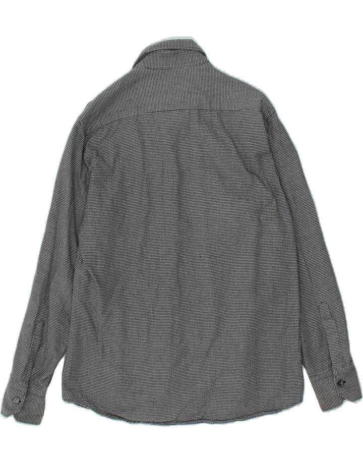 NAZARENO GABRIELLI Mens Abstract Pattern Shirt Medium Navy Blue Cotton Vintage Nazareno Gabrielli and Second-Hand Nazareno Gabrielli from Messina Hembry 