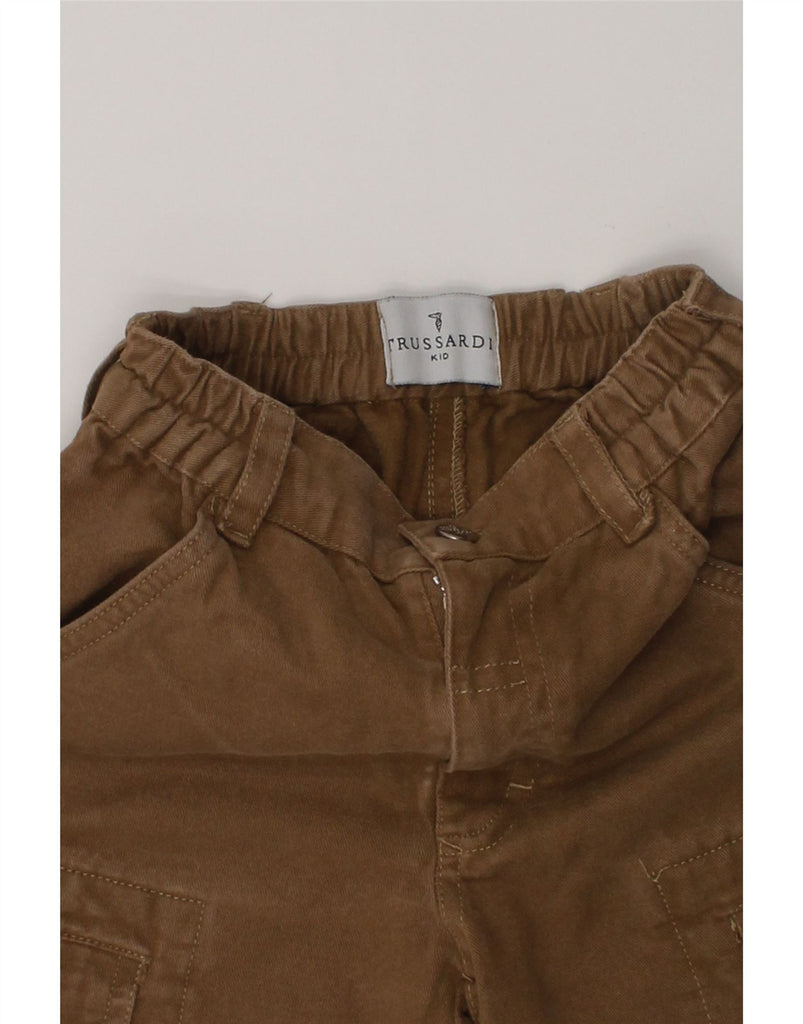 TRUSSARDI Boys Cargo Straight Jeans 4-5 Years W20 L16  Brown Cotton | Vintage Trussardi | Thrift | Second-Hand Trussardi | Used Clothing | Messina Hembry 