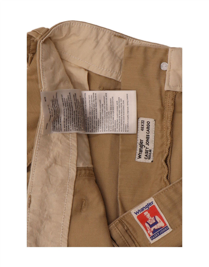 WRANGLER Mens Casey Regular Slim Cargo Trousers W46 L23 Beige Cotton