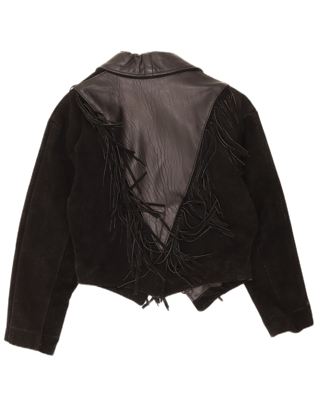 Vintage Womens Western Crop Suede Jacket UK 14 Medium Black