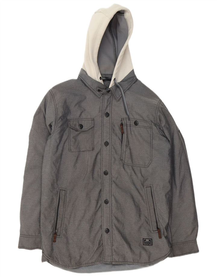 Nike Mens Hooded Windbreaker Jacket UK 36 Small Grey Colourblock Polyester