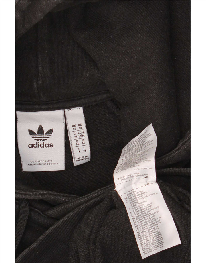 Adidas Mens Hoodie Jumper Medium Black Cotton