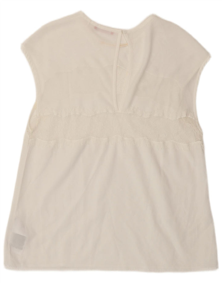 Guess Womens Blouse Top UK 12 Medium White Polyester
