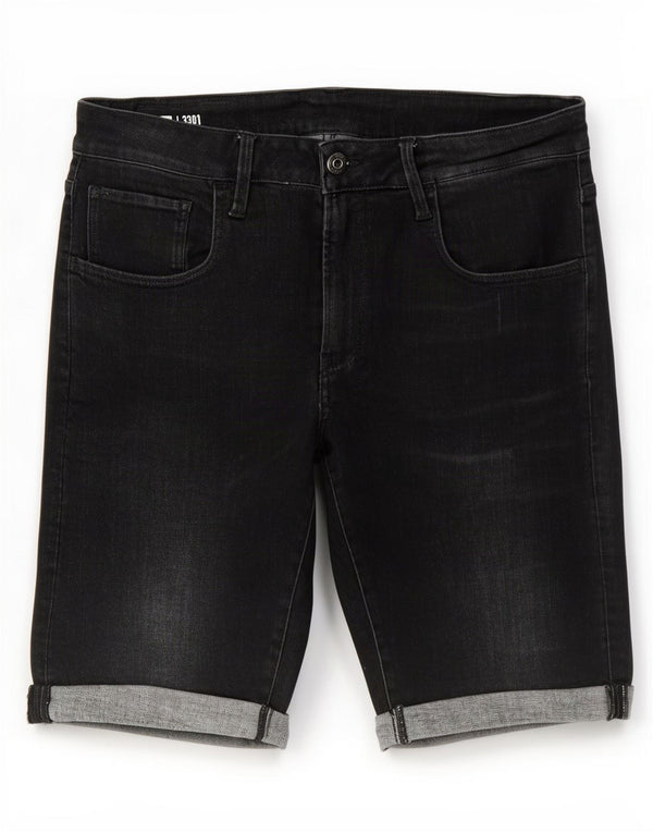 G-Star Mens 3301 Slim Denim Shorts W34 Large Grey Cotton