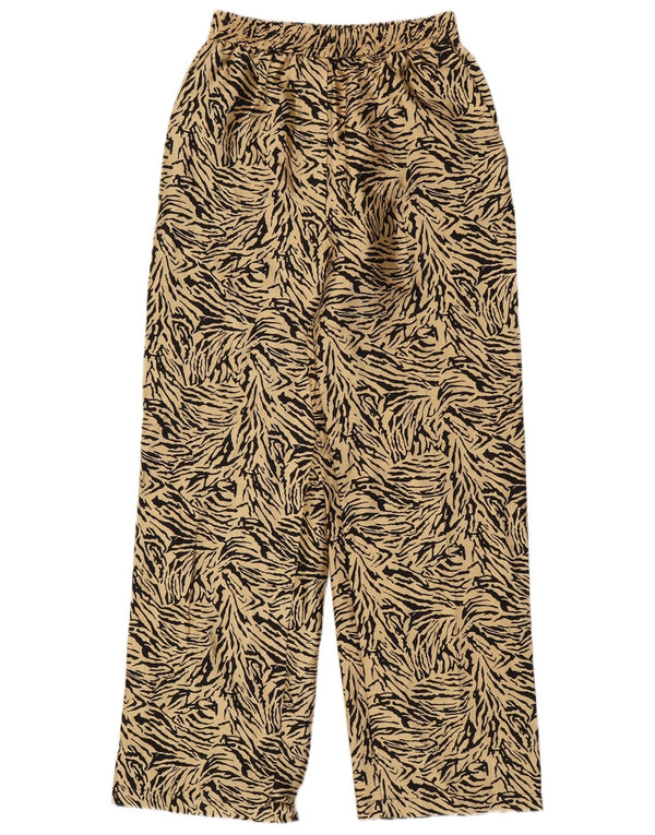 Topshop Womens High Waist Trousers UK 8 Small W28 L30 Beige Animal Print
