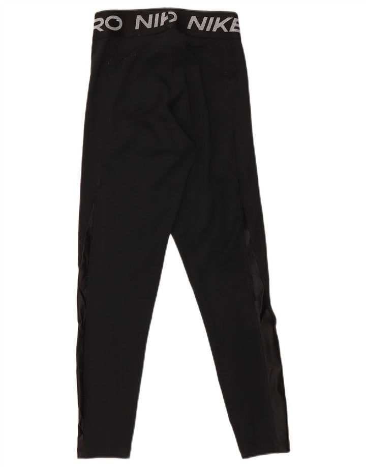 Nike Womens Dri Fit Graphic Leggings UK 6 XS Black Polyester