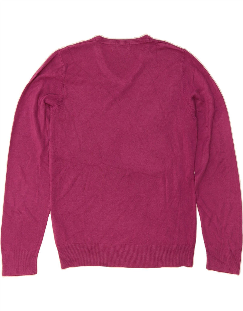 BLUE HARBOUR Mens V-Neck Jumper Sweater Small Purple Acrylic Vintage Blue Harbour and Second-Hand Blue Harbour from Messina Hembry 