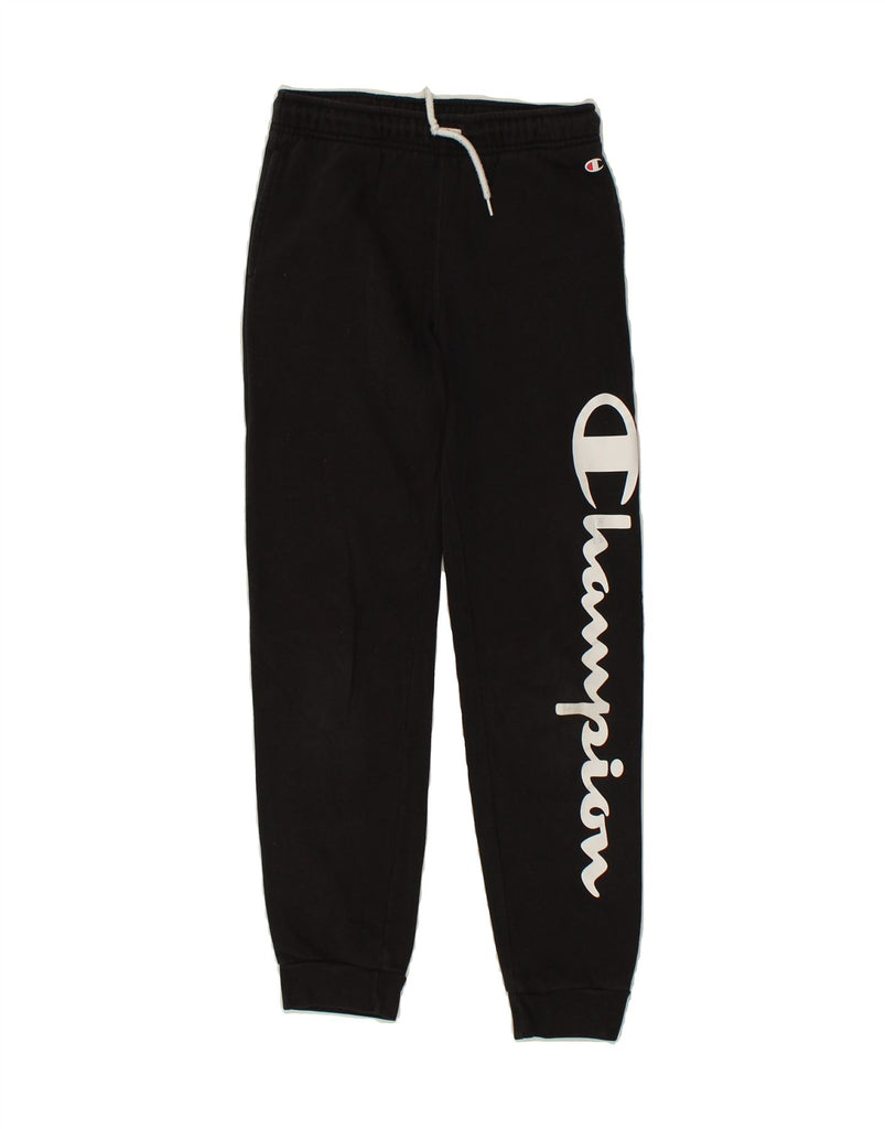 CHAMPION Boys Graphic Tracksuit Trousers Joggers 11-12 Years Large Black | Vintage Champion | Thrift | Second-Hand Champion | Used Clothing | Messina Hembry 