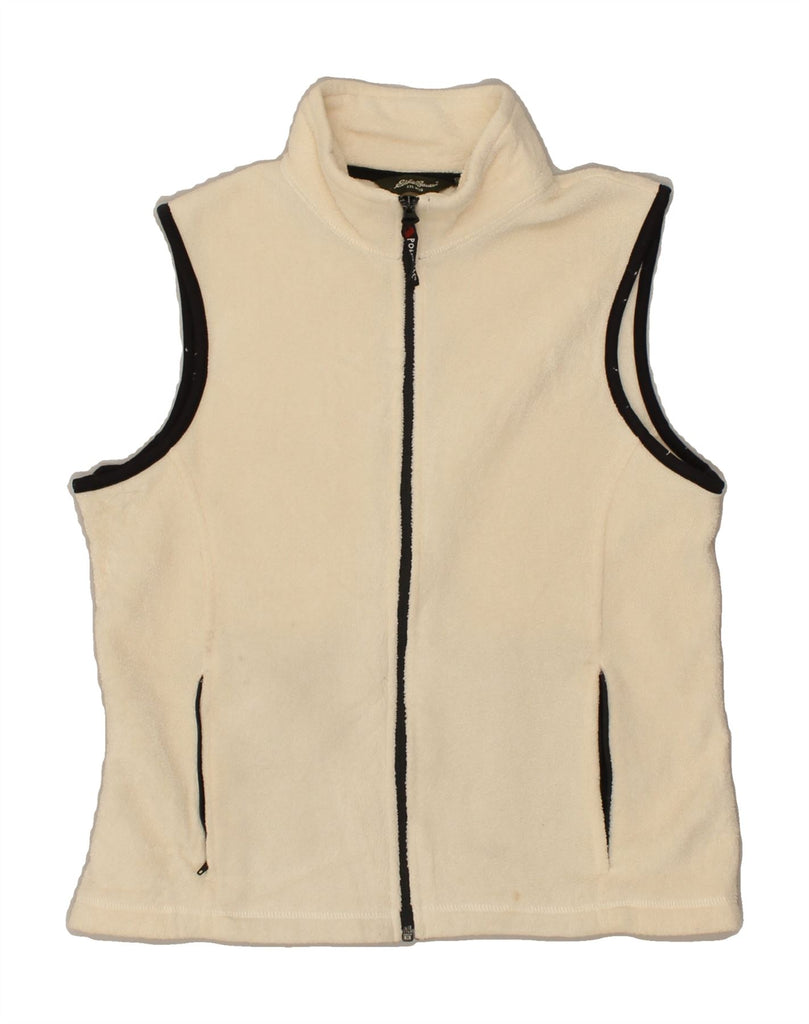 EDDIE BAUER Womens Fleece Gilet UK 14 Medium Beige Polyester Vintage Eddie Bauer and Second-Hand Eddie Bauer from Messina Hembry 