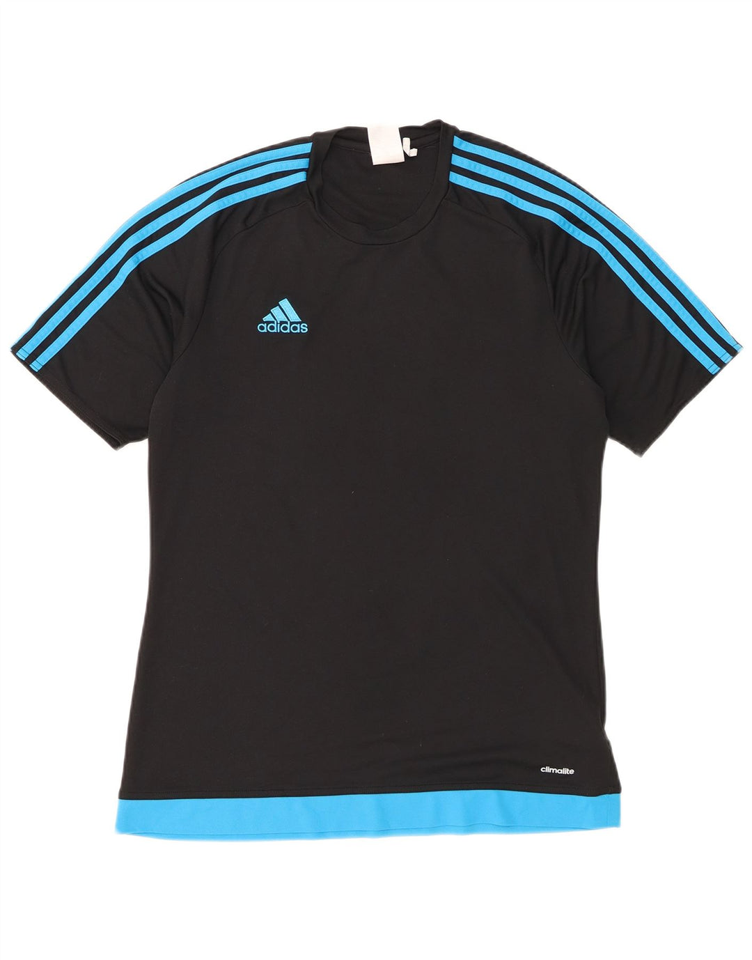 Adidas Mens Climalite T-Shirt Top Medium Black Colourblock Polyester