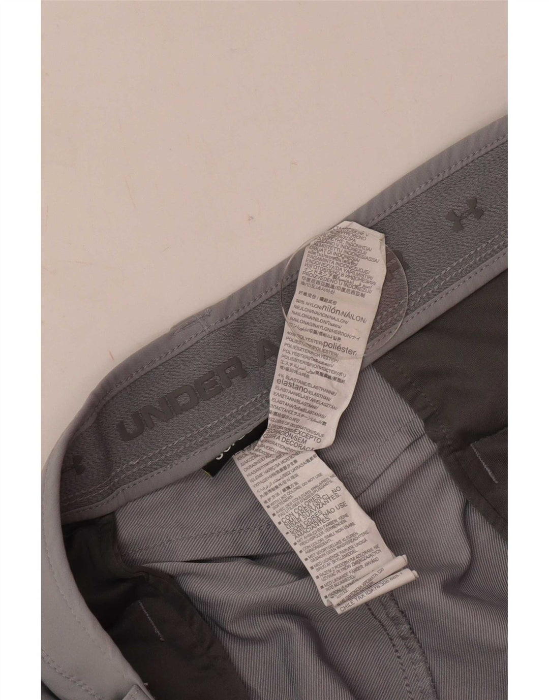 Under Armour Mens Straight Chino Trousers W38 L30 Grey Nylon