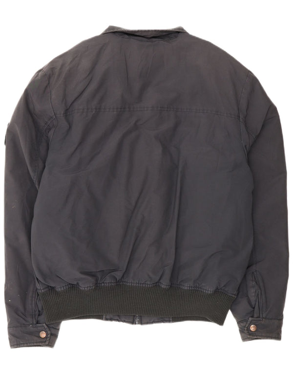 Refrigue Mens Bomber Jacket UK 42 XL Navy Blue Cotton