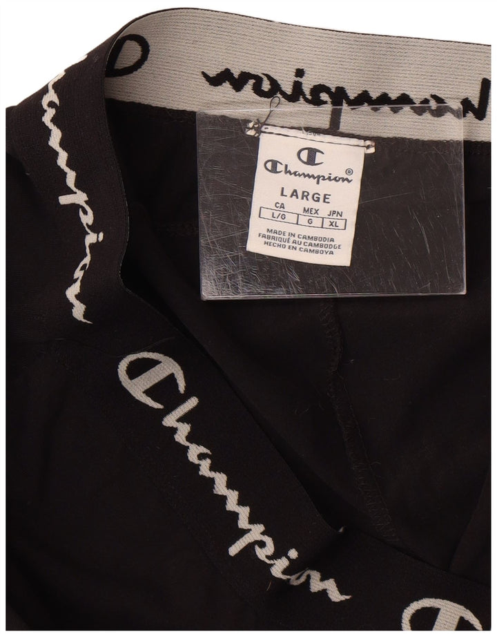 Champion Womens Capri Graphic Tracksuit Trousers UK 16 Large  Black