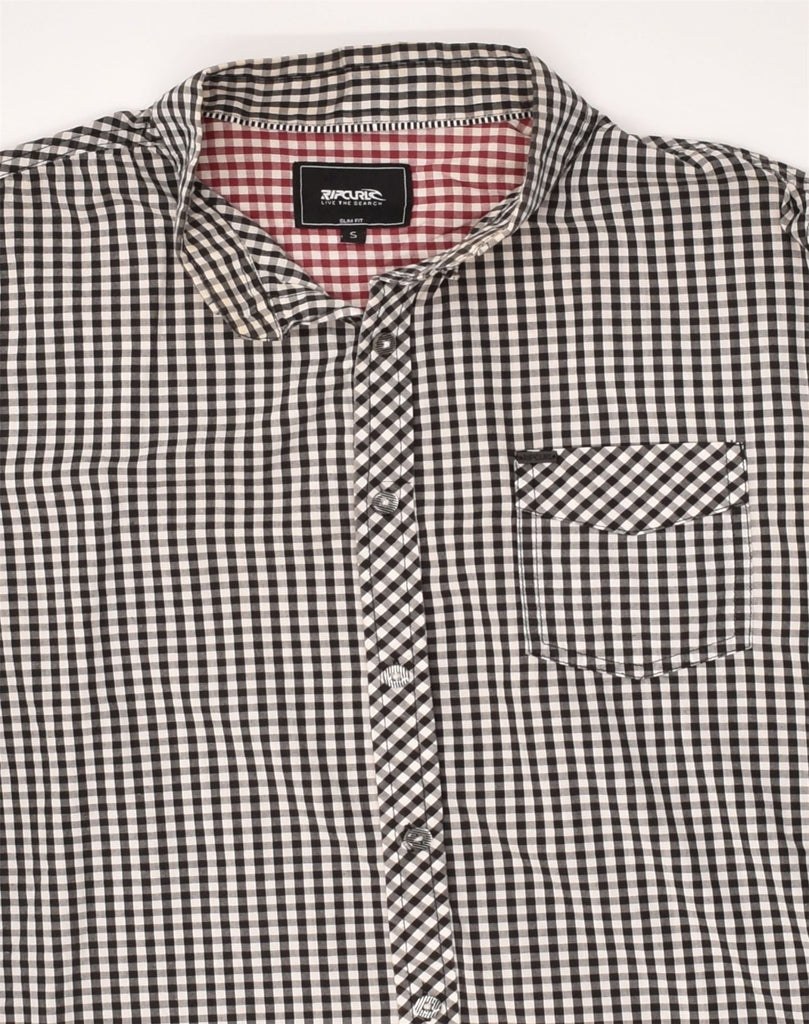 RIP CURL Mens Slim Fit Shirt Small Black Gingham Cotton | Vintage Rip Curl | Thrift | Second-Hand Rip Curl | Used Clothing | Messina Hembry 