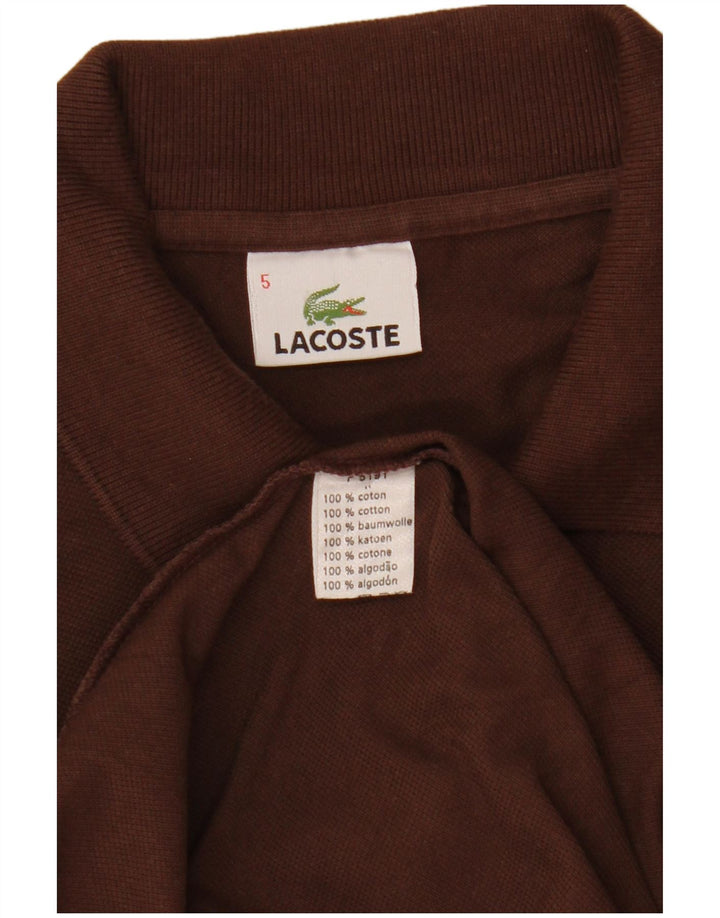 Lacoste Mens Polo Shirt Size 5 Large Brown Cotton