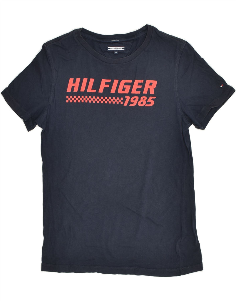 TOMMY HILFIGER Boys Graphic T-Shirt Top 13-14 Years Navy Blue Cotton | Vintage Tommy Hilfiger | Thrift | Second-Hand Tommy Hilfiger | Used Clothing | Messina Hembry 