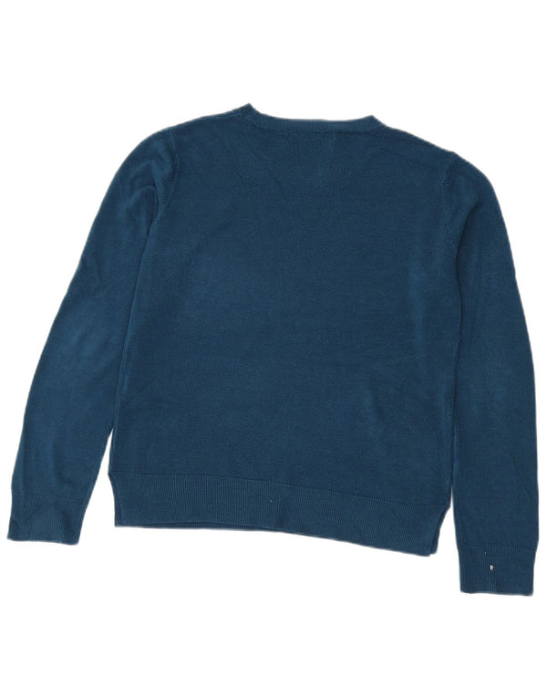 Marks & Spencer Womens Boat Neck Jumper Sweater UK 8 Small  Blue Acrylic