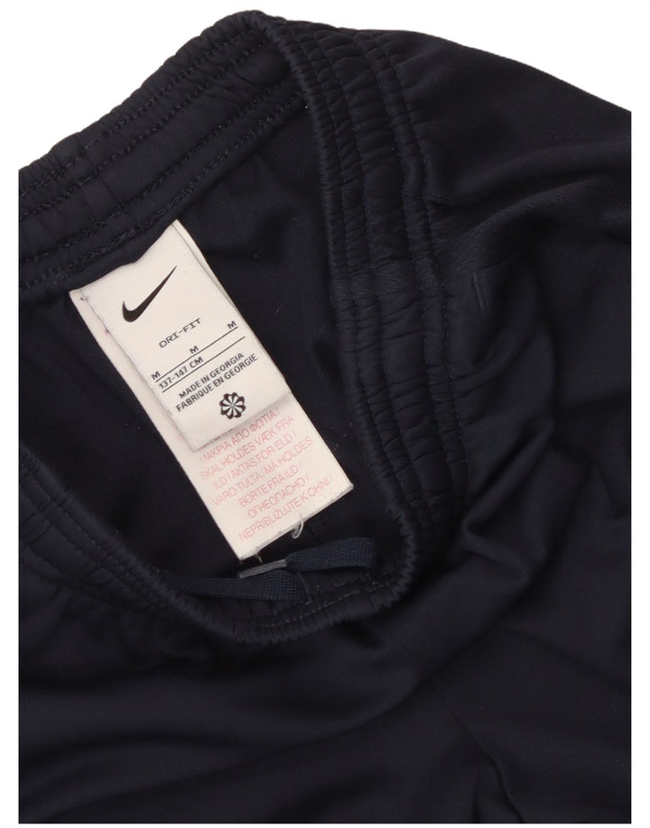 Nike Boys Dri Fit Tracksuit Trousers 10-11 Years Medium Navy Blue Polyester