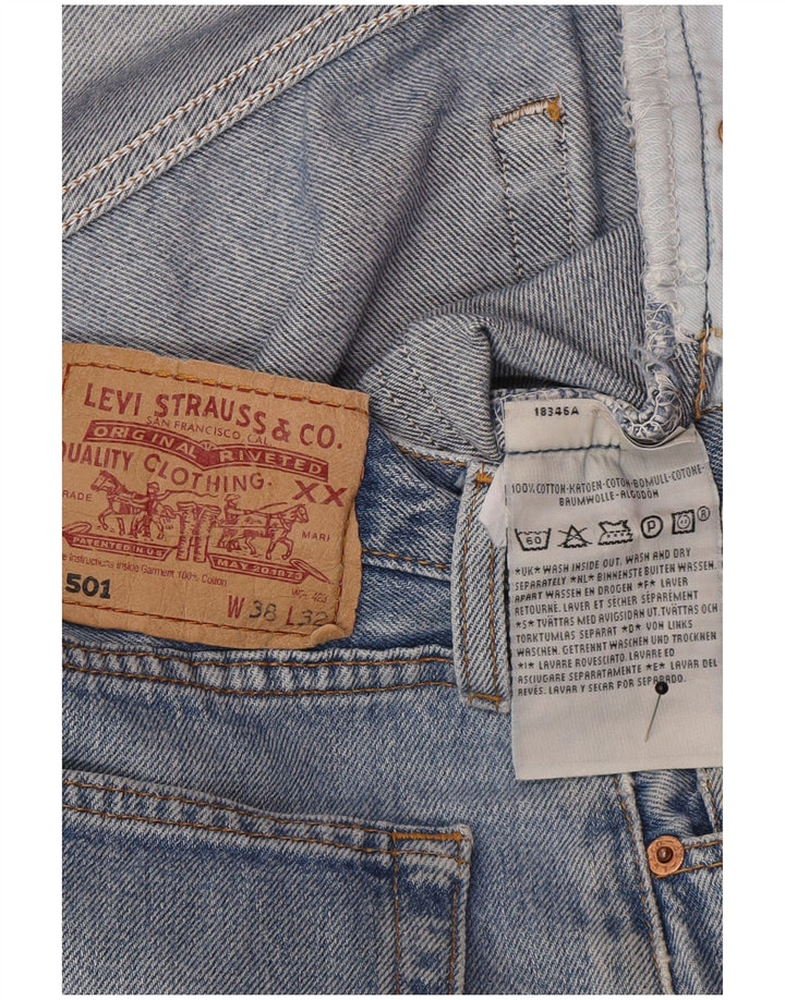 Levi's Mens Straight Jeans W38 L32 Blue Cotton