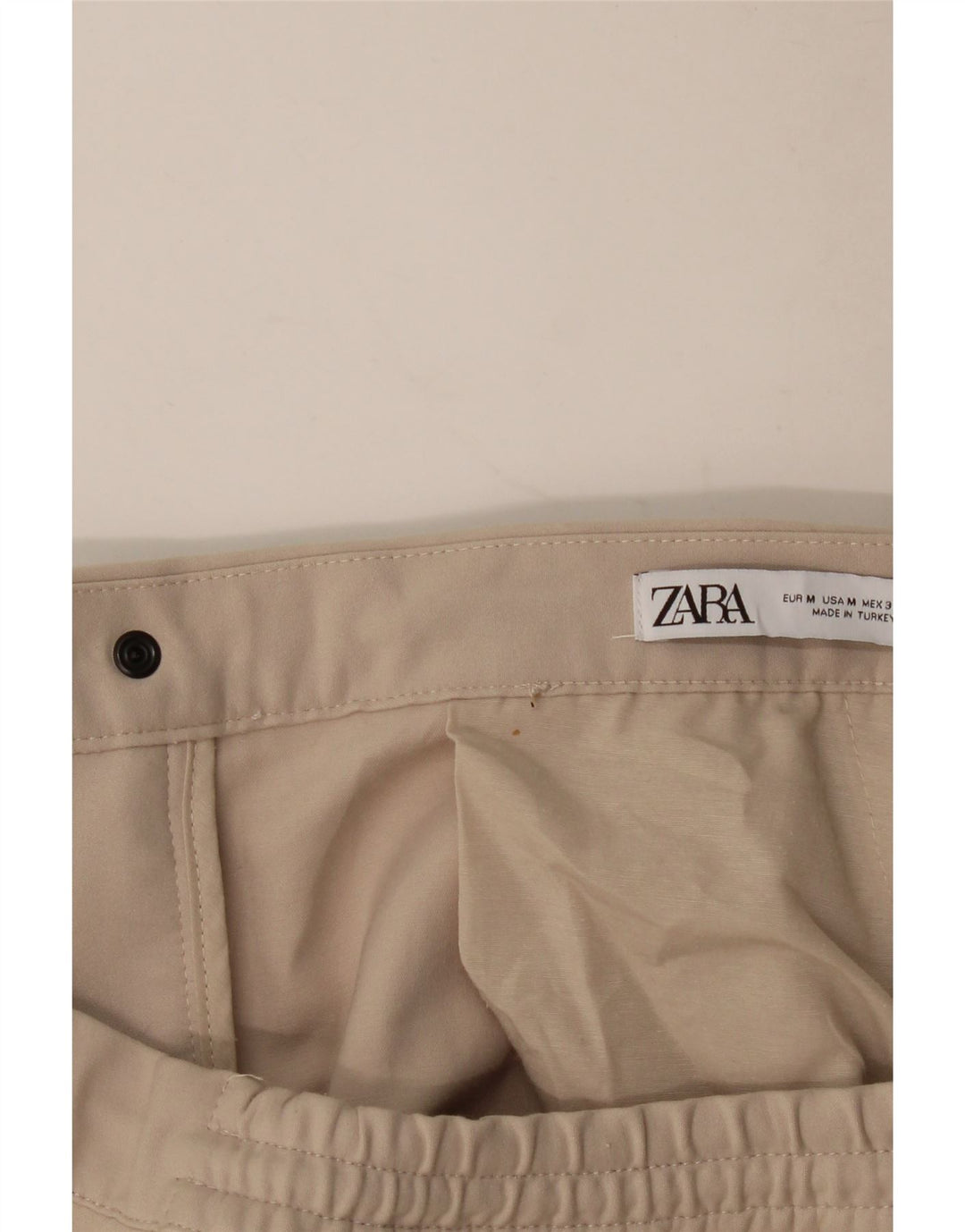 ZARA Mens Joggers Chino Trousers Medium W32 L28 Beige Polyester