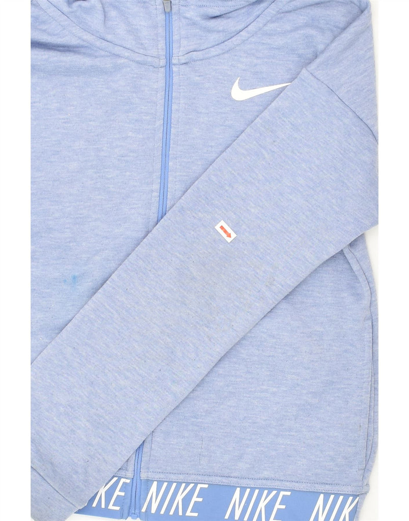 NIKE Boys Zip Hoodie Sweater 12-13 Years Large Blue Polyester | Vintage Nike | Thrift | Second-Hand Nike | Used Clothing | Messina Hembry 