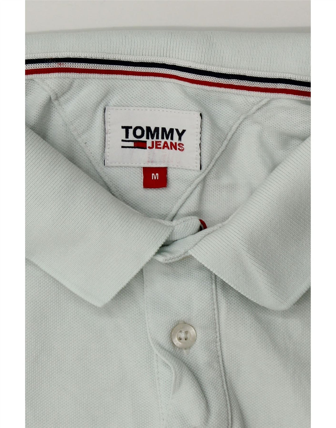 TOMMY HILFIGER Mens Polo Shirt Medium Blue Cotton