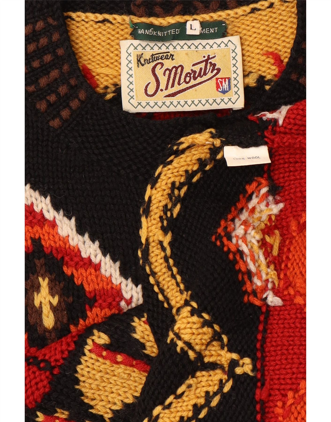 S.MORITZ Womens Cardigan Sweater UK 16 Large Multicoloured Geometric