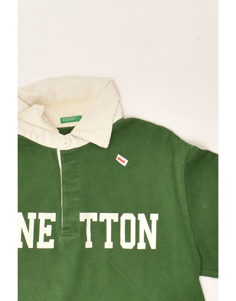 BENETTON Boys Graphic Polo Shirt 11-12 Years Green | Vintage Benetton | Thrift | Second-Hand Benetton | Used Clothing | Messina Hembry 