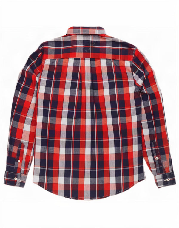 Tommy Hilfiger Mens Custom Fit Shirt Small Navy Blue Check Cotton