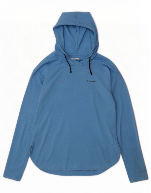 Columbia Womens Omni-Shade Hooded Top Long Sleeve UK 14 Medium Blue