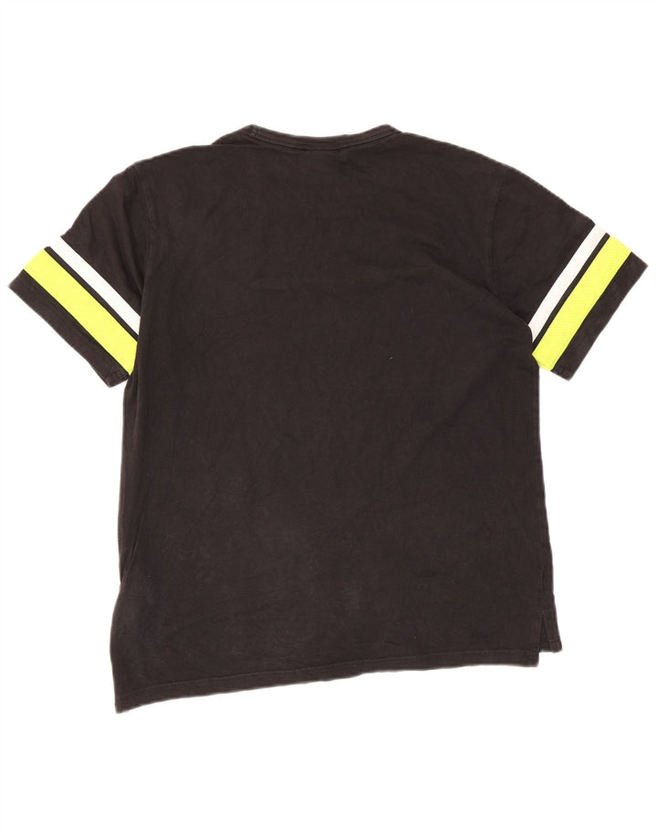Champion Mens Graphic T-Shirt Top Medium Black Colourblock Cotton
