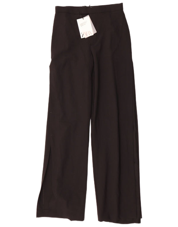 Zara Womens Wide Leg Casual Trousers Medium W28 L35 Black Polyester