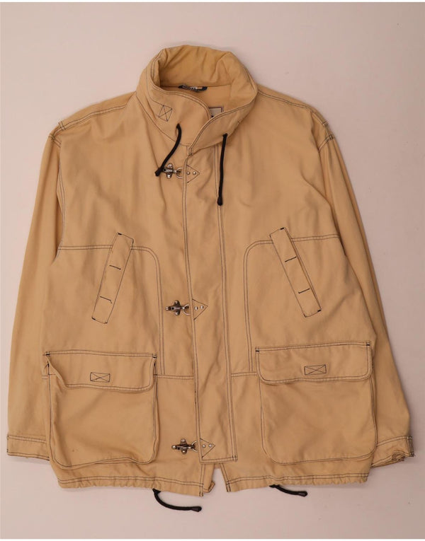 Faciba Mens Utility Jacket IT 58 4XL Beige Cotton